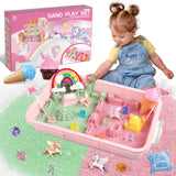 4 x RAW Customer Returns Weilim Sand Sandbox Set. Gifts for Girls Unicorn Magic Play Sand Suitcase. Beach Tools Sensory Sand Toys Magic Sand Unicorn for Children Pink  - RRP €143.96