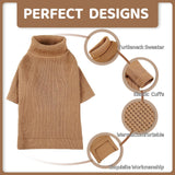 16 x Brand New PUZAUKAL Dog Sweater for Small Dogs Winter Warm Dog Sweater Soft Comfortable Turtleneck Knitted Sweater Christmas Sweater for Small Medium Large Dog Cat-Brown XL  - RRP €415.84