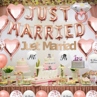 31 x Brand New Sranin Just Married Decoration, Wedding Decoration Wedding Decoration, Just Married Garland Banner, Mr and Mrs Balloons Signs, Confetti Wedding Photo Props for Marriage Proposal Registry Office Engagement - RRP €402.38