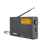 1 x RAW Customer Returns XHDATA D-808 Portable Digital Radio FM Stereo SW MW LW SSB RDS Air Band Multi-Band Radio Speaker with LCD Display Alarm Clock External Antenna and 2000 mAh Chargeable Battery Gray  - RRP €88.58