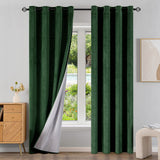 4 x Brand New EMEMA 2 pieces 100 opaque blackout curtain velvet curtains curtain with eyelets thermal curtain eyelet curtain blackout curtains for bedroom living room, 140 x 175 cm dark green - RRP €145.16