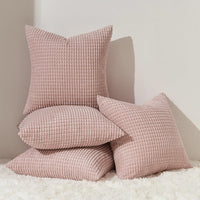 1 x RAW Customer Returns Topfinel cushion cover 40x40 Sakura pink set of 4 corduroy grainy cushion covers cushion cover decorative cushion cover sofa cushion couch cushion for sofa bedroom living room balcony children fluffy - RRP €21.99