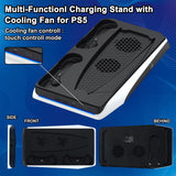 1 x RAW Customer Returns PS5 Stand Accessories with Cooler Fan and Double Controller Charger, Black Lading Dock Holder PS5 Charging Station Accessories Vertical Digital Stand for Playstation 5 Console Disc Digital Editions - RRP €27.99