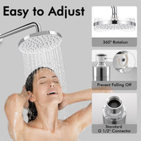 1 x RAW Customer Returns KES Rain Shower Head Rain Shower Head with Anti-Limescale Nozzles Shower Head Rain Shower Round Built-in Shower Heads Bathroom Overhead Shower Large Overhead Shower 8 Inch Polished Chrome J201S8-CH - RRP €30.34