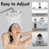 1 x RAW Customer Returns KES Rain Shower Head Rain Shower Head with Anti-Limescale Nozzles Shower Head Rain Shower Round Built-in Shower Heads Bathroom Overhead Shower Large Overhead Shower 8 Inch Polished Chrome J201S8-CH - RRP €30.34