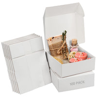 1 x RAW Customer Returns Kurtzy White Kraft Box for Gifts Pack of 100 - Box Measurements 12 x 12 x 5 cm - Square Cardboard Gift Box Easy Assembly - Cardboard Boxes for Parties, Birthdays, Weddings, Presentation - RRP €37.99