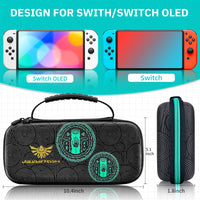 4 x Brand New Nintendo Switch OLED Case Pouch, Protective Hard Carrying Case Bag with 10 Game Card Slots, Compatible with Switch Consoles and Accessories Zelda Black  - RRP €58.08