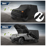 6 x Brand New X AUTOHAUX Car Cover Full Exterior Waterproof Dustproof for Jeep Wrangler JK JL 2 Door up to 440cm - RRP €466.44