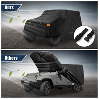 1 x Brand New X AUTOHAUX Car Cover Full Exterior Waterproof Dustproof for Jeep Wrangler JK JL 2 Door up to 440cm - RRP €77.74