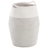 1 x RAW Customer Returns YOUDENOVA Woven Laundry Basket 105 L Foldable Fabric Basket Large Cotton Rope Organizer for Bathroom Laundry Linen with Gray Handle - RRP €33.79