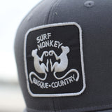 2 x Brand New DRESSED IN MUSIC PLAY WITH ME Surf Monkey Recycled Trucker Cap - One Size Fits Most - Adjustable Snapback Cap - 6 Panel Design Grey  - RRP €79.9