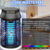 1 x RAW Customer Returns Lukasa Electric Insect Killer, 4200V Mosquito Lamp With LED Light, Waterproof Fly Trap Electric Mosquito Killer, Anti Mosquito Lamp for Indoor Outdoor Bedroom House Patio Backyard - RRP €36.29