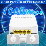 1 x RAW Customer Returns MEIRIYFA Gigabit PoE Extender Outdoor 4 Port PoE Switch IEEE 802.3 af at PoE Repeater, 1000Mbps 1 PoE in 3 PoE Out Waterproof 30W 100m Power and Data for PoE Injector and CCTV Camera - RRP €27.02