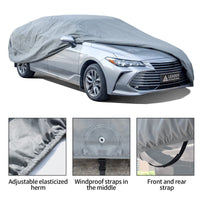 1 x RAW Customer Returns Leader Accessories 3-layer breathable full garage car cover, lightweight full garage car cover for indoor use notchback-468x150x120cm, light grey  - RRP €32.99