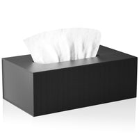 1 x RAW Customer Returns JiaWei Foldable Rectangular Tissue Box 23.5 x 12 x 7.8 cm, Tissue Box with Magnetic Cover Embossed Design, Made of 1600 g m Extra Sturdy Cardboard - Black - RRP €18.31