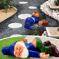 1 x Brand New cailiya garden gnomes for outdoors, garden gnome statue ornament, garden gnome funny, for garden, dining table, holiday party, lawn decoration blue  - RRP €13.63