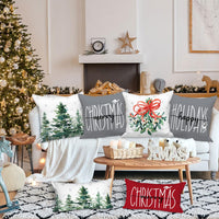 1 x Brand New Lanpn 4 pieces cushion cover Christmas cushion cover 40 x 40 cm, modern winter forest decorative Christmas cushions 40 x 40 for Christmas decoration Christmas bed linen sofa decorations gray  - RRP €11.09