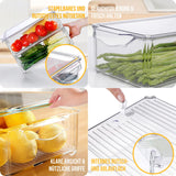 1 x RAW Customer Returns Myiosus Refrigerator Organizer 13-piece, Refrigerator Storage Boxes with Pull-Out Drawer, Refrigerator Boxes for Refrigerator, Kitchens, Send 1 Cleaning Cloth - RRP €31.46