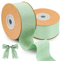 11 x Brand New 2 rolls of green gift ribbon, 38 mm x 22.9 meters, wide satin ribbon, old green decoration ribbons for wedding, bridal bouquet, christening, birthday, gift packaging - RRP €184.8