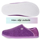 1 x Brand New Gaatpot House Slippers Felt Slippers Winter Loafers for Women Indoor Outdoor,Purple,41 - RRP €51.6