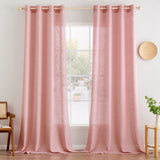 1 x RAW Customer Returns MIULEE Curtains with eyelets voile curtain modern linen look semi-transparent for living room kitchen curtains children s room room divider sliding curtain loop curtain set of 2 - RRP €41.09