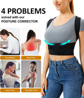 1 x RAW Customer Returns Junlan Posture Corrector Shoulders Back Orthopedic Bust Lumbar Men and Women Straighten Up Straight Back Support and Straighten Shoulder Band Black,XS-S  - RRP €31.16