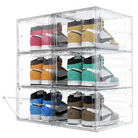 1 x RAW Customer Returns ybaymy Shoe Boxes Stackable Transparent Set of 6 Shoe Boxes Plastic Shoe Box Shoe Organizer Plastic Box Shoe Storage for Shoes up to Size 46, 35 x 27 x 19 cm - RRP €50.4