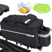 1 x RAW Customer Returns FINEW Bicycle Pannier Bag 10L Insulated Bag Pannier Bag Multifunctional Rear Luggage Bag Waterproof Rear Seat Bag with Rain Cover Reflective, Quick Detachable Patent  - RRP €19.99