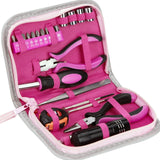 1 x RAW Customer Returns Tool set Rosa Lady tool set with tool case 23-piece repair tool kit with screwdriver bit tape measure cutting pliers for home office bicycle - RRP €18.14