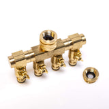 1 x RAW Customer Returns UPP water distributor 4-way I For 1 2 3 4 faucet connection with plug-in coupling I 4-way distributor for garden hose Connect 4 devices at the same time I Each output is adjustable I Brass - RRP €29.99