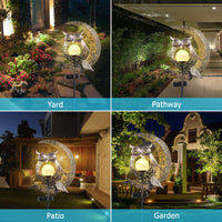 1 x RAW Customer Returns Solar lamps for outdoor garden, garden decoration with moon and owl motif, waterproof garden decoration for outdoor solar lights, perfect terrace, balcony and lawn decoration, weatherproof ideal for outdoor use - RRP €25.2