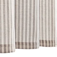 1 x RAW Customer Returns TOPICK Striped Window Curtains Linen Curtains with Stripes Kitchen Curtain Opaque Short Kitchen Curtains for Kitchen Dining Room Bathroom Small Window 65W x 60H cm Gray on Beige - RRP €19.99