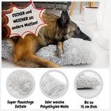 2 x Brand New petzy plush dog bed I 80x60x14 cm I fluffy washable for large, small and medium dogs I multifunctional dog mat extra thick comfortable I dog cushion cat cushion I M, light grey  - RRP €77.98