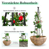 1 x RAW Customer Returns 165cm MYMULIKE Garden Obelisk Tower Roses Trellis Trellis Metal Core Garden Rose Decor Trellis for Climbing Plants, Climbing Aid, Roses and Flowers Stand Trellis Vegetables - RRP €19.99