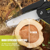 1 x RAW Customer Returns Mini Chainsaw with Battery 2000mAh, DEWINNER 6 Inch Cordless Power Chainsaws with Safety Lock, Small Hand Chainsaw for Wood Cutting Tree Pruning - RRP €59.99