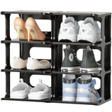 1 x RAW Customer Returns HAIXIN shoe rack 8 levels, narrow shoe rack, shoe cabinet shoe storage black space-saving stackable, shoe stand for entrance area, hallway, bedroom - RRP €38.35