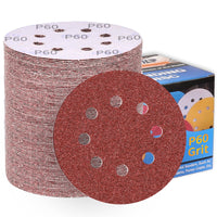 1 x RAW Customer Returns ALPXUXP Sanding Discs 125mm 60 Grit Sandpaper 8 Holes, Non-Stick Abrasive Coating for Eccentric Random Orbital Sander 100 Pieces  - RRP €25.2