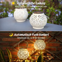 1 x RAW Customer Returns JOYCREATOR Solar Lanterns for Outdoors 2 Pack, IP65 Weatherproof Metal Solar Lantern for Outdoors Hanging, LED Solar Lamps for Outdoors Garden Decoration for Outdoors Porch Table Balcony Patio Path White  - RRP €31.47