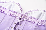 1 x RAW Customer Returns SZIVYSHI Women s Sweetheart Lace Overbust Corset Plastic Boned Bustier Top Purple 1 36 - RRP €28.55