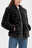 1 x RAW Customer Returns Geschallino Women s Faux Fur Coat Hooded Outerwear Fleece Jacket with Sherpa Lining 1801 Black S - RRP €55.99