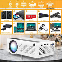 1 x RAW Customer Returns Mini Projector Full HD 1080P Support, Upgraded 8500 L LED Portable Outdoor Video Projector, Multimedia Home Theater Movie Projector, Compatible with Smartphone Laptop TV Stick Xbox PS4 - RRP €65.95