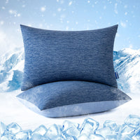 1 x RAW Customer Returns MIULEE Set of 2 Cooling Pillowcases Breathable Cooling Pillowcase for Hot Summer Nights Arc-Chill Bamboo Fiber Double Design Cooling Pillow Case Skin-Friendly Pillowcases 40x60 cm Blue - RRP €18.99