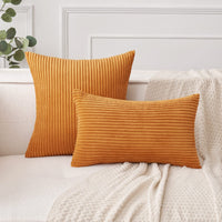 1 x RAW Customer Returns MIULEE Set of 2 cushion covers, corduroy cushion cover, decorative cushion cover, sofa cushion, couch cushion, decorative cushion cover, decorative cushion cover with hidden zip, 40 x 40 cm, 16 x 16 inches, - RRP €20.49