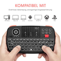 1 x RAW Customer Returns Rii bluetooth keyboard with touchpad Bluetooth 4.0 2.4G Wireless , mini keyboard with scroll wheel and LED backlight German layout, black  - RRP €20.96