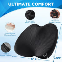 1 x RAW Customer Returns Qutool wedge cushion car memory foam seat cushion car seat cushion driver seat chair seat cushion wedge cushion chair seat cushion car ergonomic seat cushion for office chair, car and truck - RRP €29.99