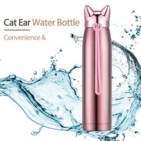 1 x RAW Customer Returns Boao Cute Cat Water Bottle Stainless Steel Water Bottle Insulated Thermal Travel Mug Cute Vacuum Water Cup for Women and Children Pink  - RRP €19.91