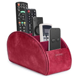 1 x RAW Customer Returns molshine Remote Control Holder with 5 Compartments, PU Leather Remote Control Holder for Office Organization, TV Remote Control, Heating Controller, Media Player, Office Supplies, Makeup Brush Dark Red  - RRP €21.99