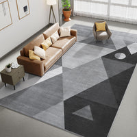 1 x RAW Customer Returns HOMFINE Modern Living Room Carpet-Washable Carpet Short Pile Carpet Bedroom Fluffy Non-Slip Carpet, Geometric Carpet, Dining Room Carpet 200 x 300 cm, Grey - RRP €149.99