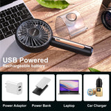 1 x RAW Customer Returns VKUSRA Handheld Fan, Portable Mini Fan with 4 Wind Speeds and 15 Rotatable Design, Electric Rechargeable USB Fan for Travel, Office, Home, Outdoor, Indoor - RRP €16.99