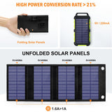 1 x RAW Customer Returns 8W solar panel with solar power bank 20000 mAh, PD15 W USB C solar charger with 3 outputs 2 inputs, outdoor waterproof power bank solar panel compatible for smartphones, tablets and more - RRP €39.34